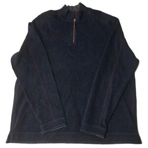 Tommy Bahama Men's Reversible 1/4‎ Zip Pullover Sweater Size XL Navy Blue/Gray